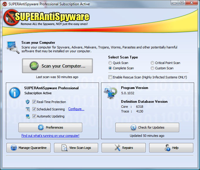 SUPERAntiSpyware Professional latest version