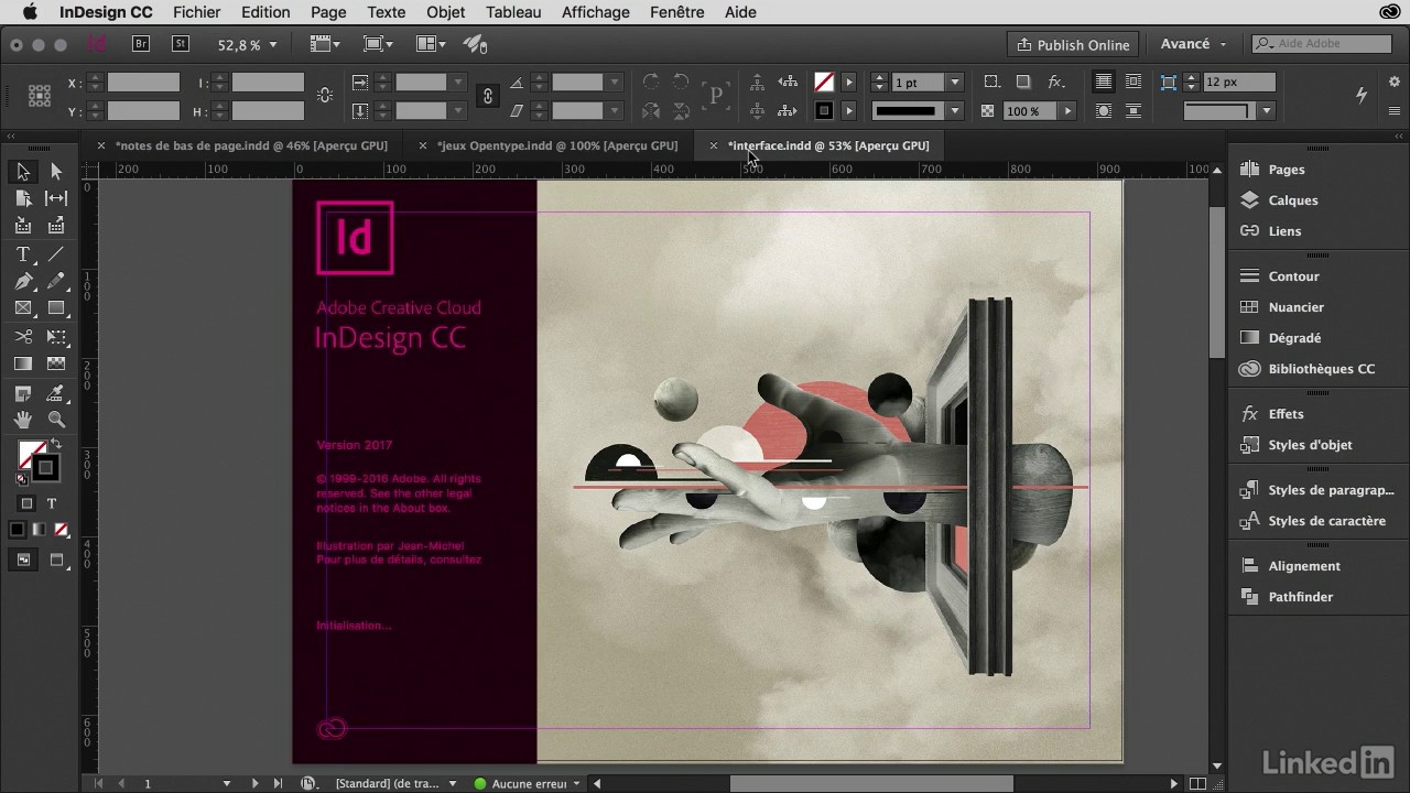 Adobe InDesign CC windows