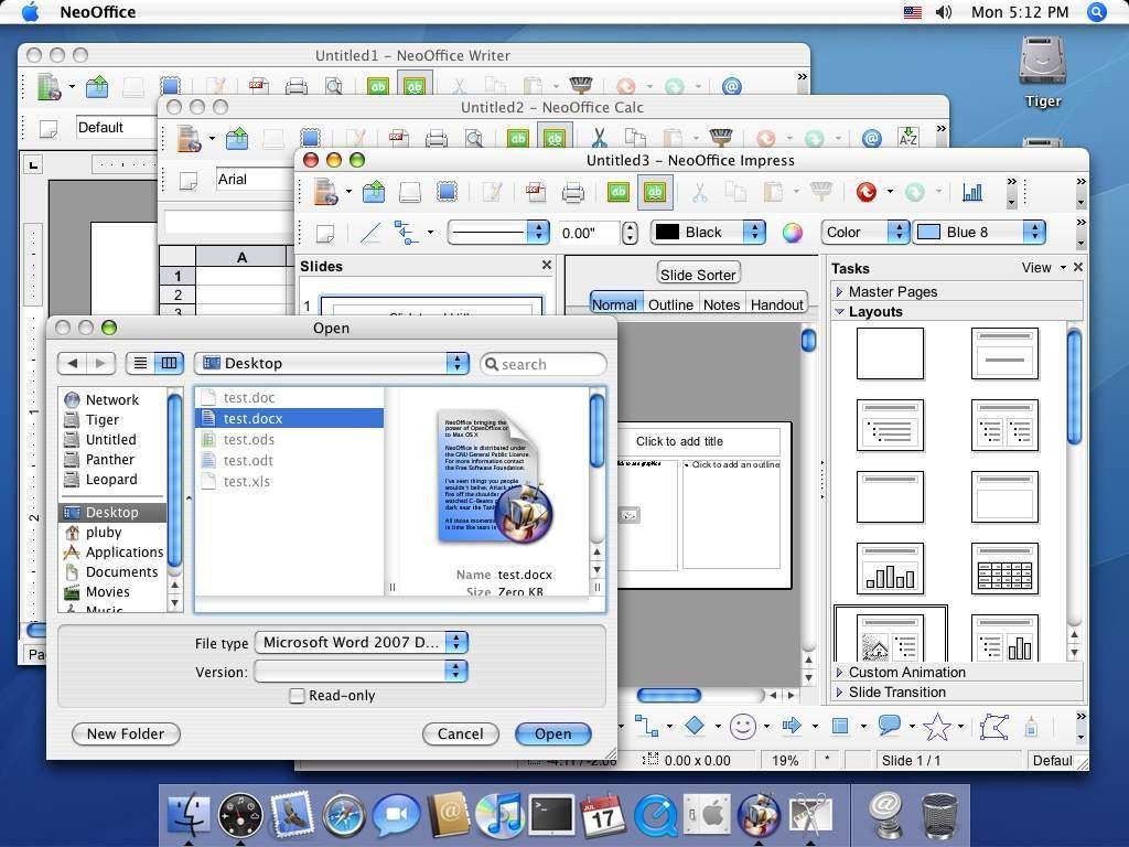 NeoOffice windows