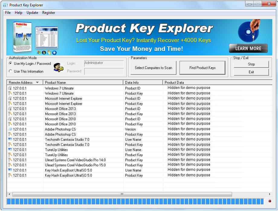 Product Key Explorer windows