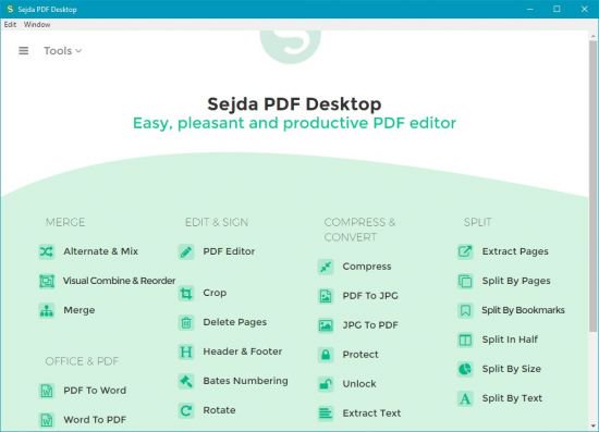 Sejda PDF Desktop windows
