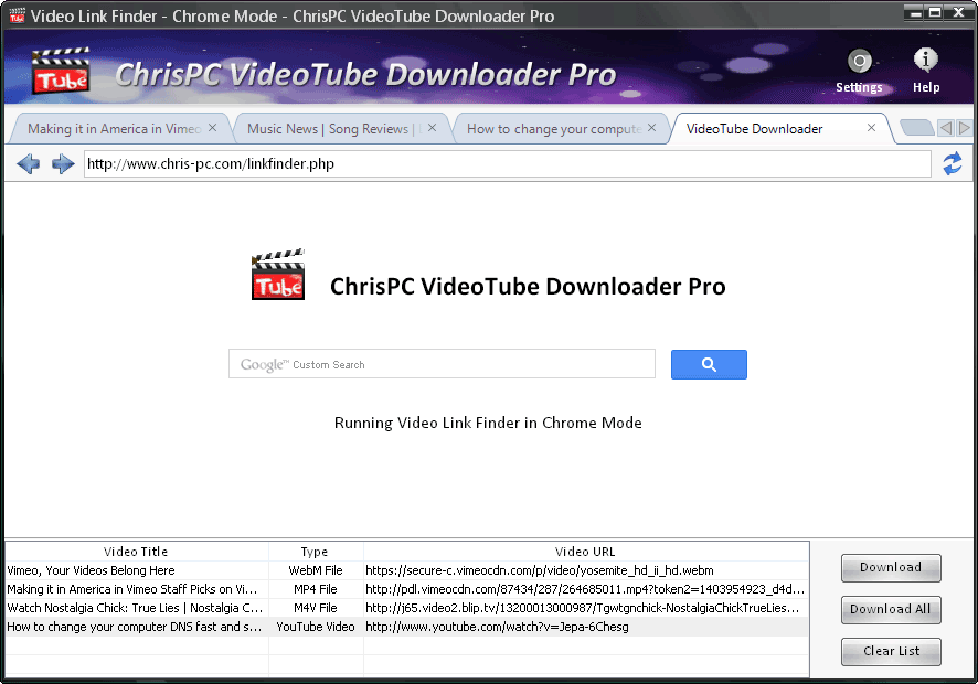ChrisPC VideoTube Downloader Pro latest version
