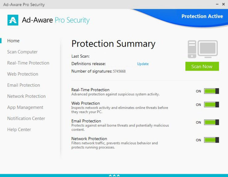 Ad-Aware Pro Security windows