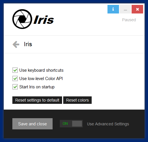 Iris Pro windows