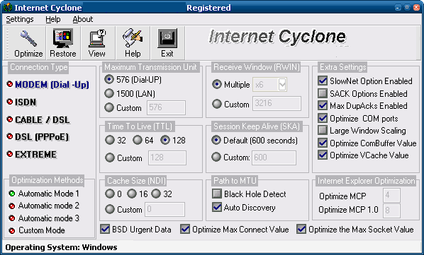 Internet Cyclone windows