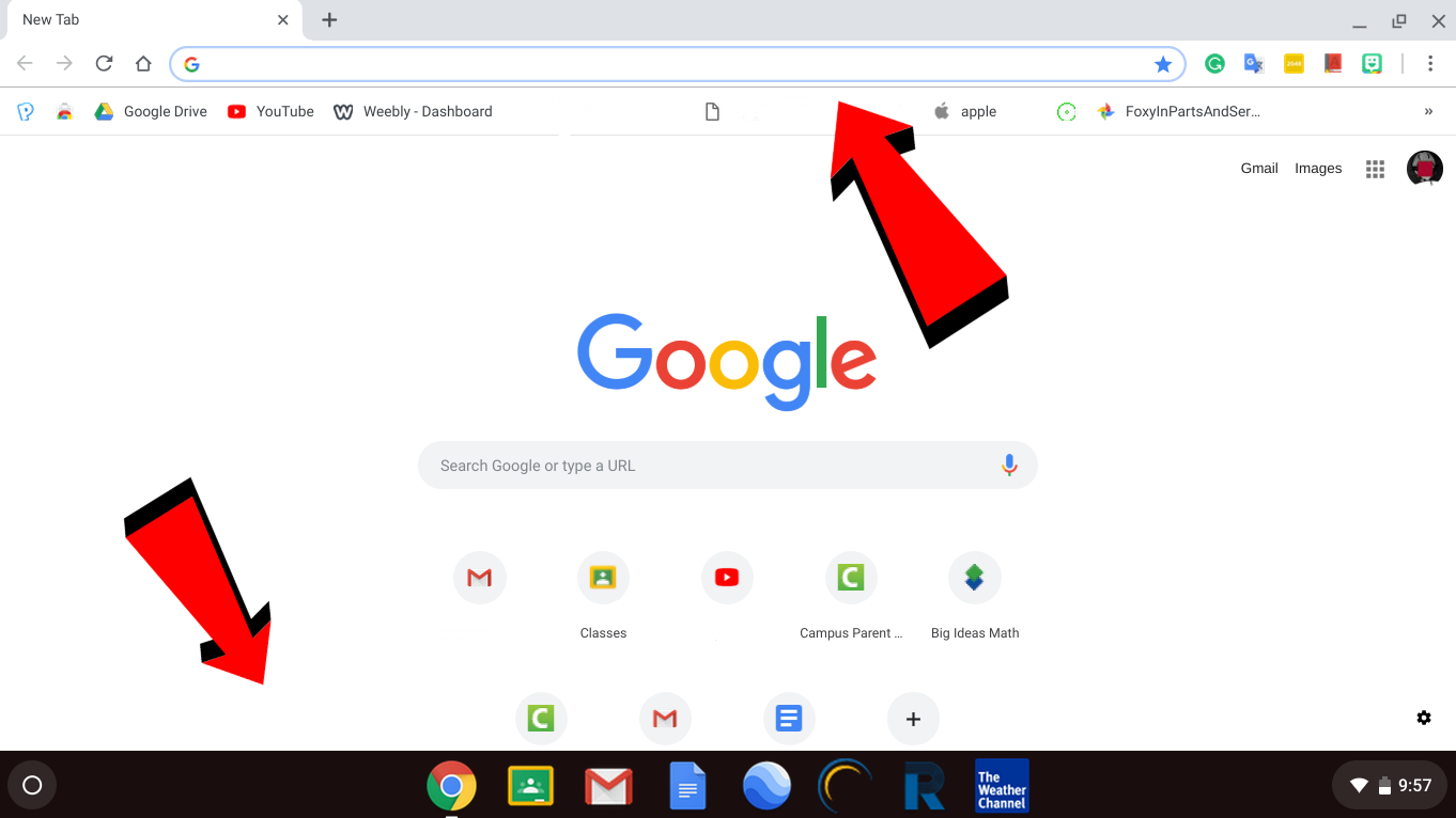 Google Chrome windows
