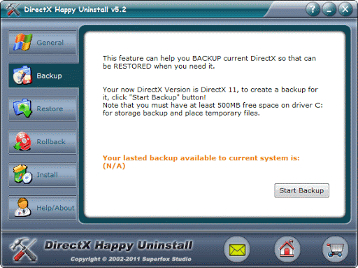 DirectX Happy Uninstall windows