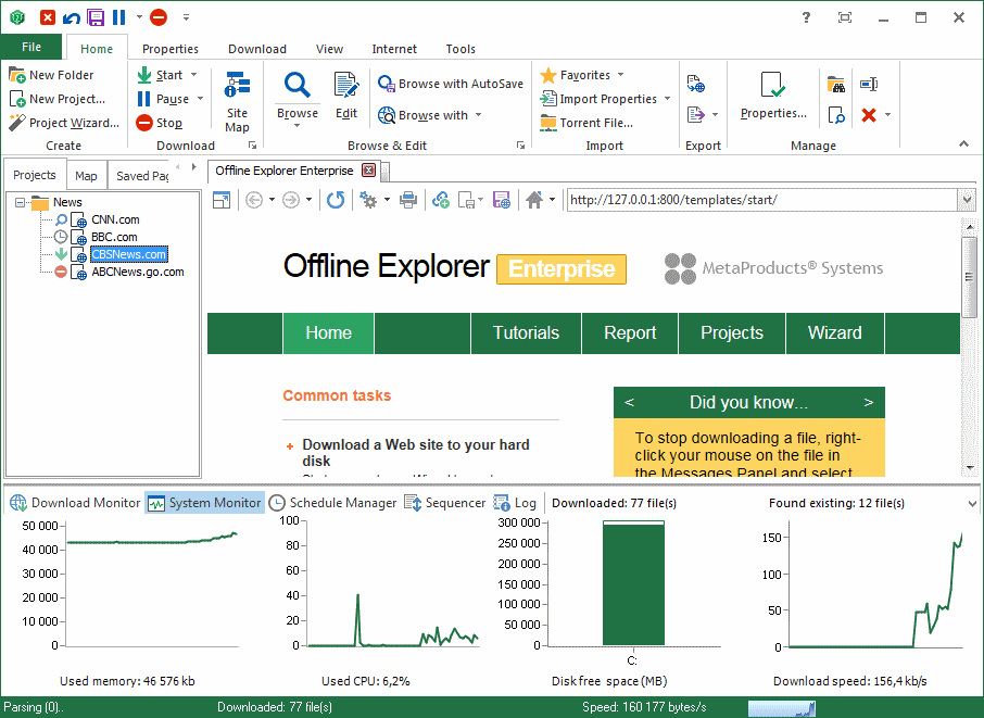 Offline Explorer Enterprise windows