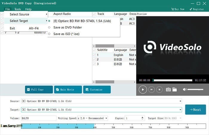 VideoSolo DVD Copy windows