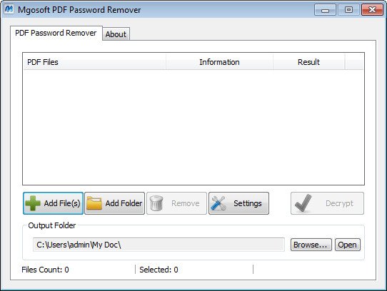 Mgosoft PDF Password Remover windows 
