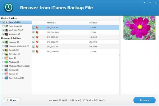 ThunderShare iTunes Backup Extractor windows