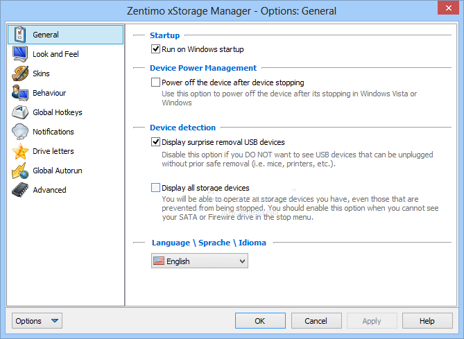 Zentimo xStorage Manager windows